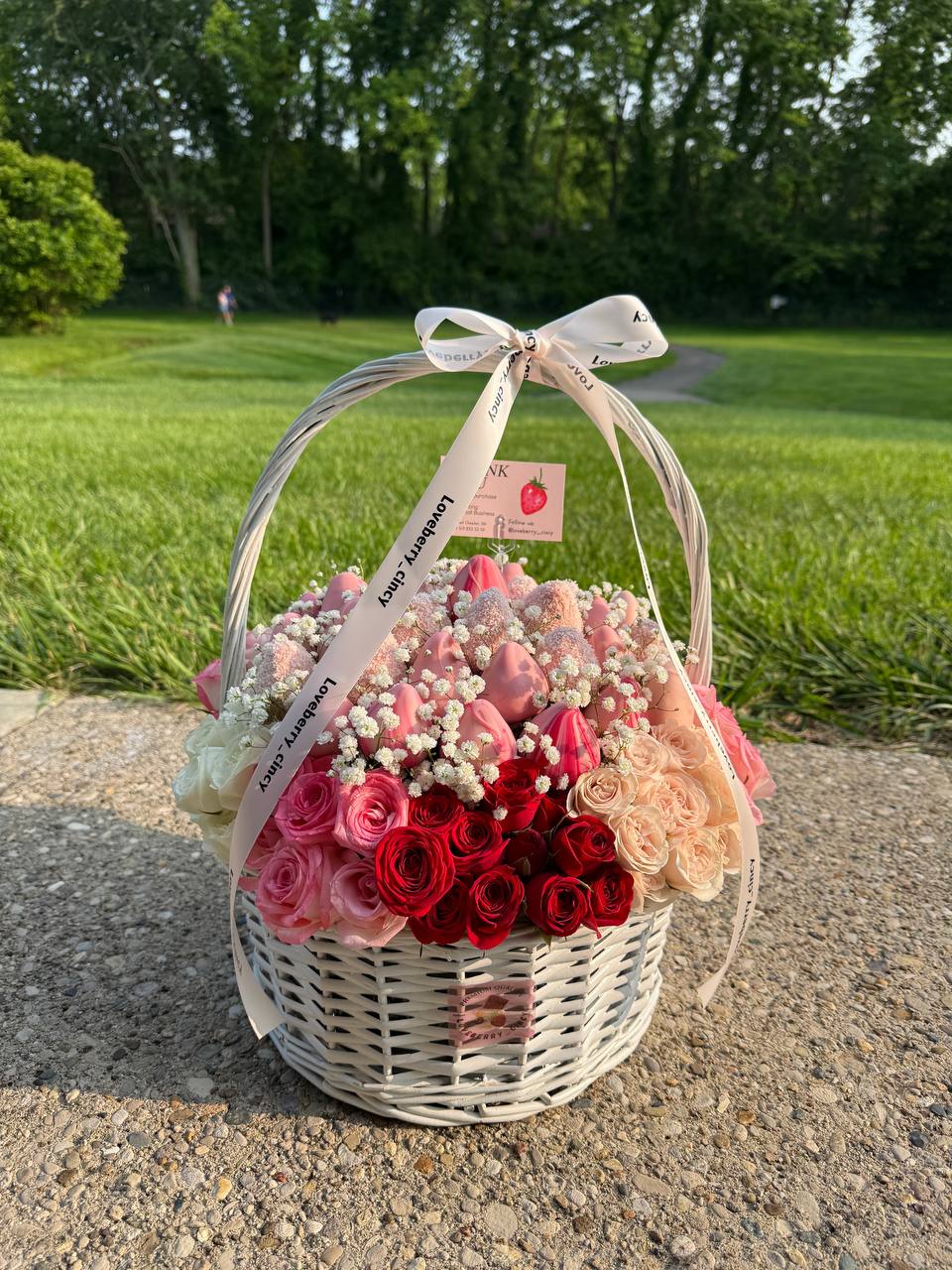 Floral Harmony: Spray Roses Basket